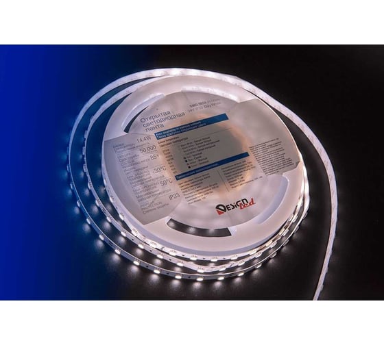 Светодиодная лента DesignLed DSG 5050 DW 60L-V24-IP33, 4000 K, 300 LED, 14.4W/m, LUX DSG560-24-NW-33