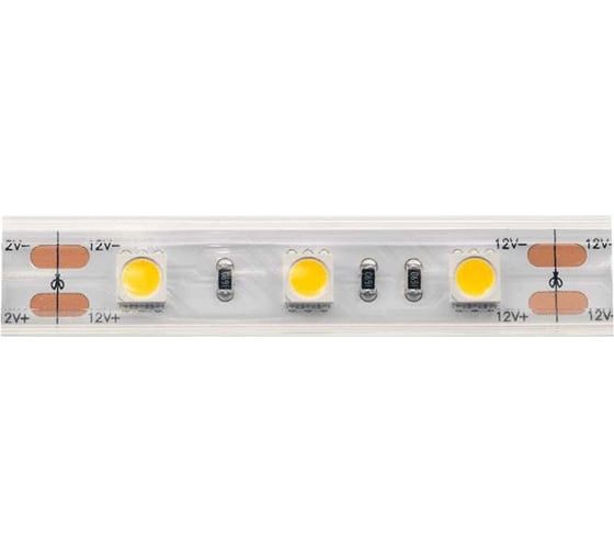 Светодиодная лента DesignLed DSG 5050 NW 60L-V12-IP65, 4000 K, 300 LED, 14.4W/m, LUX DSG560-12-NW-65