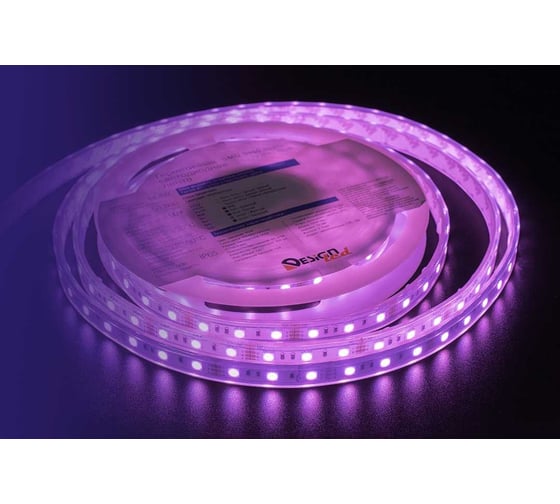 Светодиодная лента DesignLed DSG 5050 RGB 60L-12V-IP65, RGB, 300 LED, 14.4W/m, LUX DSG560-12-RGB-65