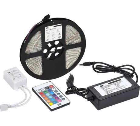 Комплект светодиодной подсветки "сделай сам" IEK (лента led 5м lsr-5050rgb60-14,4-ip65-12в + драйвер + контроллер) LSR2-3-060-65-1-05-S2