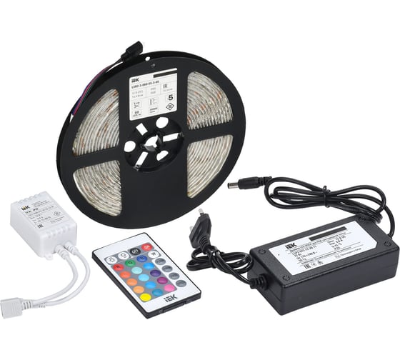 Комплект светодиодной подсветки "сделай сам" IEK (лента led 5м lsr-5050rgb60-14,4-ip65-12в + драйвер + контроллер) LSR2-3-060-65-1-05-S2
