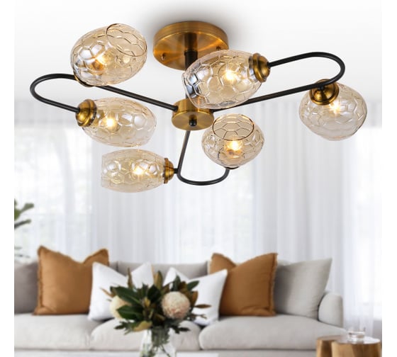 Люстра Rivoli Moonless 3126306 6хЕ14, 40 Вт, модерн Б0054856