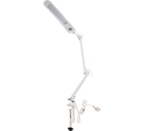 Настольный светодиодный светильник Трансвит ГЕРМЕС белый, 8W, на струбцине, сенсорный выключатель 4607053882124