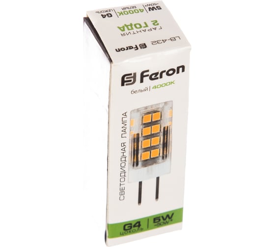 Светодиодная лампа FERON LB-432 5W 230V G4 4000K 25861