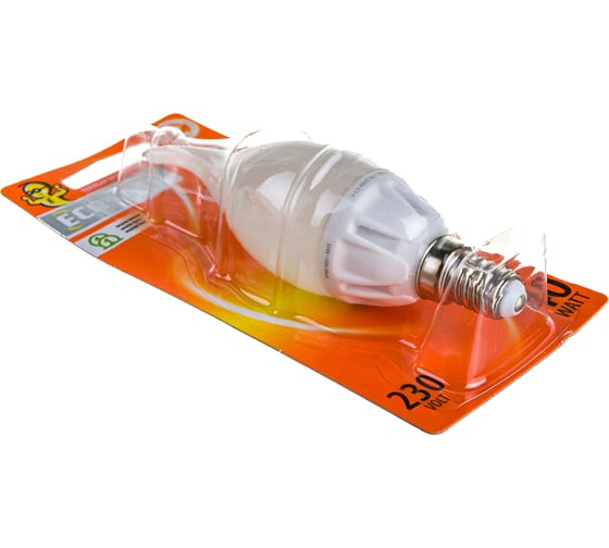 Светодиодная лампа ECOWATT BXS35 230В 4.7W 2700K E14 теплый белый свет свеча на ветру 4606400419310