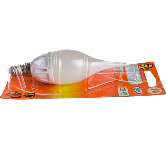 Светодиодная лампа ECOWATT BXS35 230В 4.7W 2700K E14 теплый белый свет свеча на ветру 4606400419310