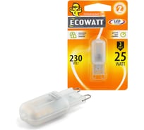 Светодиодная лампа ECOWATT G9 230В 3W 3000K G9 теплый белый свет капсульная прозр. 4606400206156