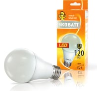 Светодиодная лампа ECOWATT A60 230В 13W 2700K E27 теплый белый свет груша 4606400616351