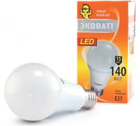 Светодиодная лампа ECOWATT A60 230В 15W 3000K E27 теплый белый свет груша 4606400206118