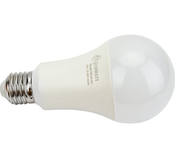 Светодиодная лампа ECOWATT A60 230В 15W 3000K E27 теплый белый свет груша 4606400206118