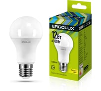 Светодиодная лампа ЛОН Ergolux LED-A60-12W-E27-3K 12Вт E27 3000K 172-265В 12150