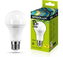 Светодиодная лампа ЛОН Ergolux LED-A60-12W-E27-3K 12Вт E27 3000K 172-265В 12150