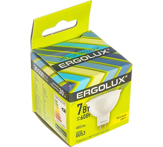 Светодиодная лампа Ergolux JCDR LED-JCDR-7W-GU5.3-3K 7Вт GU5.3 3000K 172-265В 12158