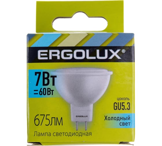 Светодиодная лампа Ergolux JCDR LED-JCDR-7W-GU5.3-4K 7Вт GU5.3 4500K 172-265В 12159