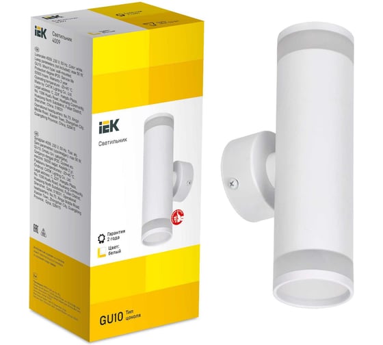 Настенный накладной светильник IEK Lighting 4009 под лампу 2хgu10 белый LT-UBB0-4009-GU10-2-K01
