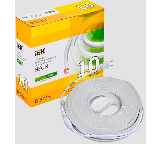 Комплект светодиодной подсветки "неон" IEK (лента led 10м lsr5-2835g120-8-ip65-220в + драйвер) LSR5-G-120-65-2-10-S0