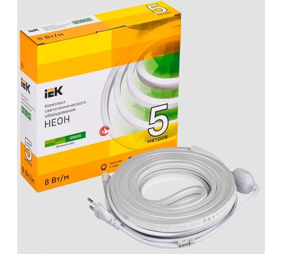 Комплект светодиодной подсветки "неон" IEK (лента led 5м lsr5-2835g120-8-ip65-220в + драйвер) LSR5-G-120-65-2-05-S0