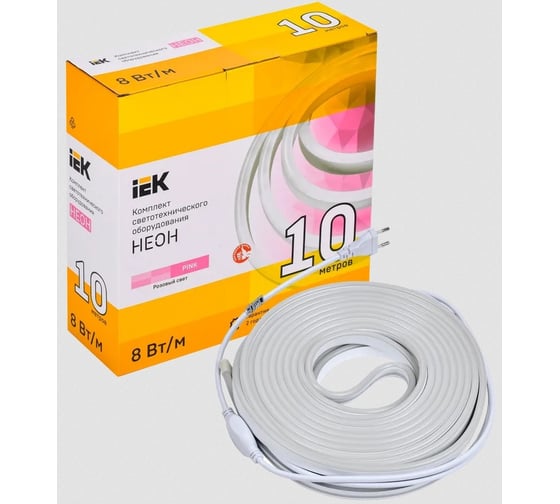 Комплект светодиодной подсветки "неон" IEK (лента led 10м lsr5-2835p120-8-ip65-220в + драйвер) LSR5-P-120-65-2-10-S0