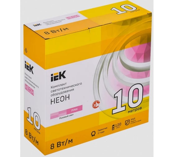 Комплект светодиодной подсветки "неон" IEK (лента led 10м lsr5-2835p120-8-ip65-220в + драйвер) LSR5-P-120-65-2-10-S0