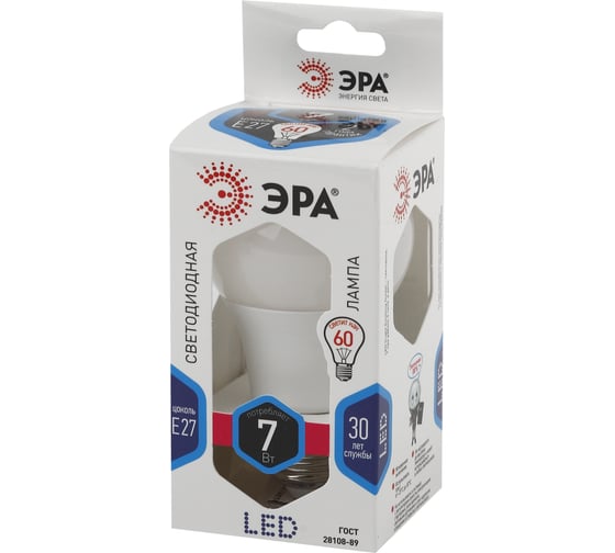 Светодиодная лампа ЭРА LED smd A60-7w-840-E27 Б0029820