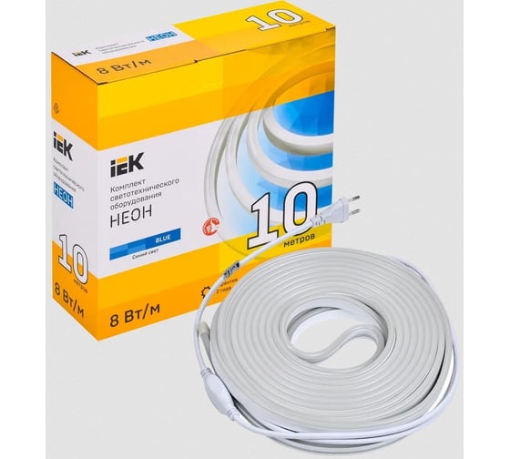 Комплект светодиодной подсветки "неон" IEK (лента led 10м lsr5-2835b120-8-ip65-220в + драйвер) LSR5-B-120-65-2-10-S0