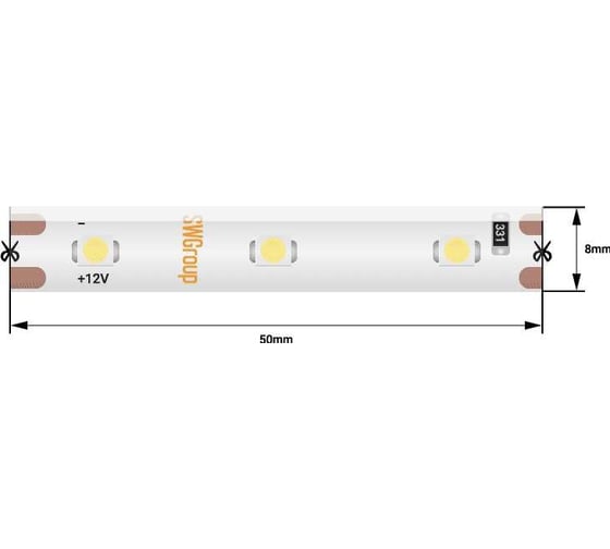 Светодиодная лента SWG 4,8 Вт/м SMD3528, 12В, IP65, Синий, 3М SWG360-12-4.8-B-65-M