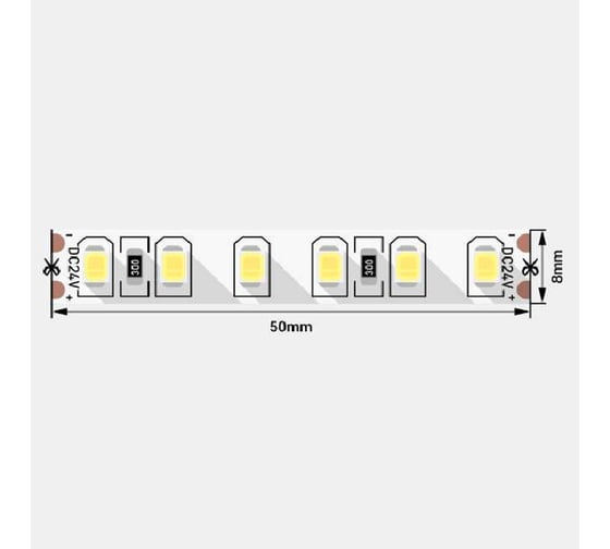 Светодиодная лента SWG 9,6 Вт/м SMD2835, открытая, IP20, Теплый, 24В, 3М 00-00010107