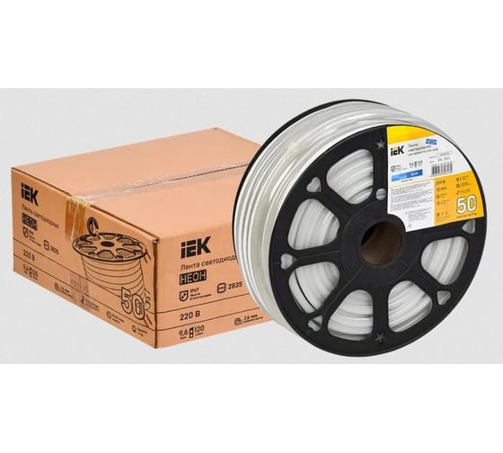Лента IEK LED "неон" 50м LSR-2835B120-9,6-IP67-220В LSR5-7-120-67-0-50