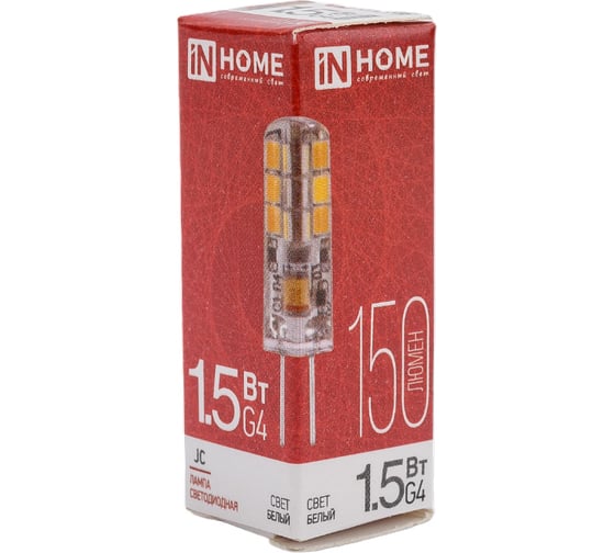 Светодиодная лампа IN HOME LED-JC 1.5Вт 12В G4 4000К 150Лм 4690612035963