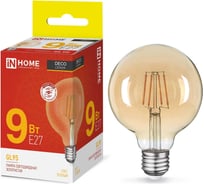 Светодиодная лампа IN HOME LED-GL-95-deco gold 9Вт 230В Е27 3000К 1040Лм золотистая 4690612036465