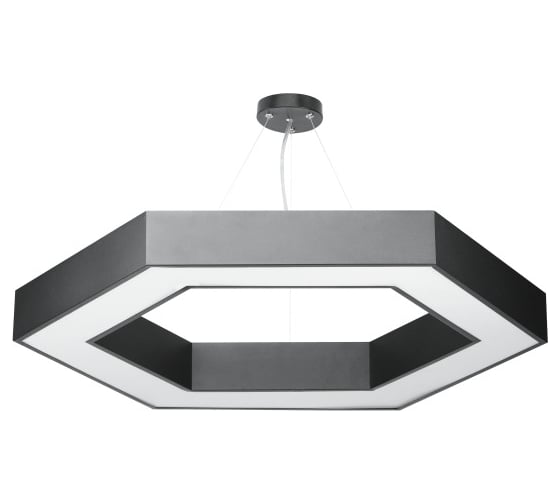 Подвесной светильник LED ЭРА Geometria Hexagon SPO123B40K045 45Вт, 4000K 2500Лм, IP40, 600х80, черный, драйвер Б0058879