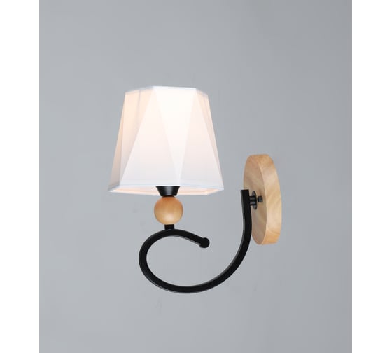 Настенный светильник Мелодия Света PL6238-1W BK+Wood 000060430