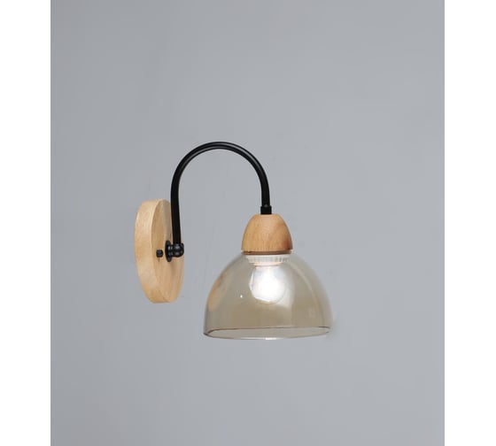 Настенный светильник Мелодия Света PL8998-1W BK+Wood 000060420