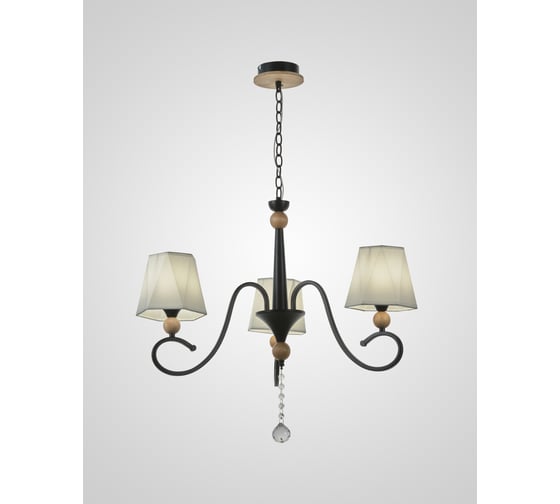 Подвесная люстра Мелодия Света PL6238-3 BK+Wood 000060427