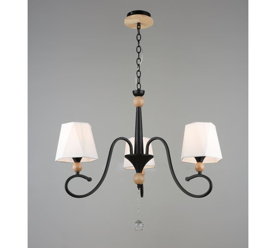 Подвесная люстра Мелодия Света PL6238-3 BK+Wood 000060427