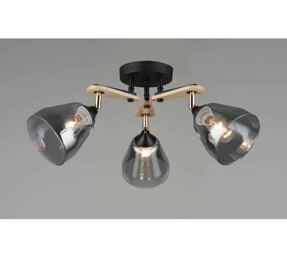 Потолочная люстра Мелодия Света SL4676-3 BK+Wood 000060407 1