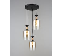 Подвесной светильник Мелодия Света PS8717-3 BK+Wood 000060440