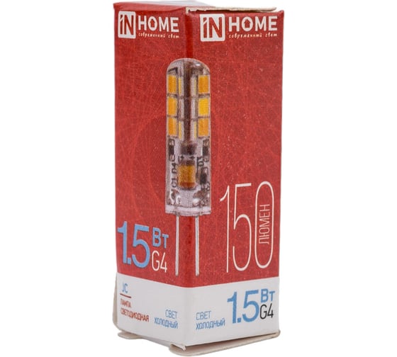 Светодиодная лампа IN HOME LED-JC 1.5Вт 12В G4 6500К 150Лм 4690612035987