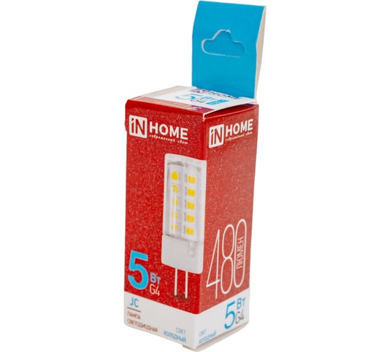 Светодиодная лампа IN HOME LED-JC 5Вт 12В G4 6500К 480Лм 4690612036106