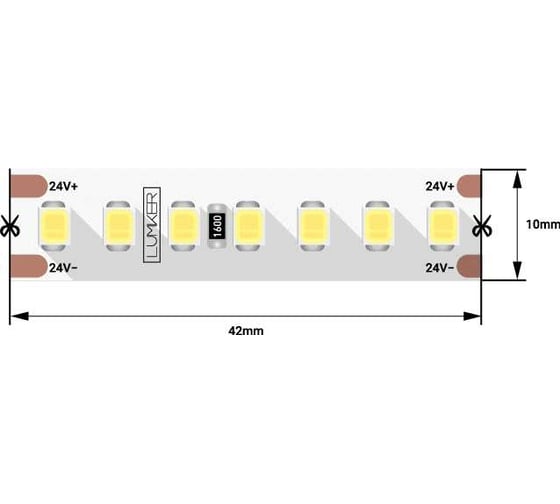 Светодиодная лента DesignLed DSG 2835 DW 168L-V24-IP33, 4000 K, 840 LED, 17W/m, 5000*10*2 mm DSG2168-24-NW-33