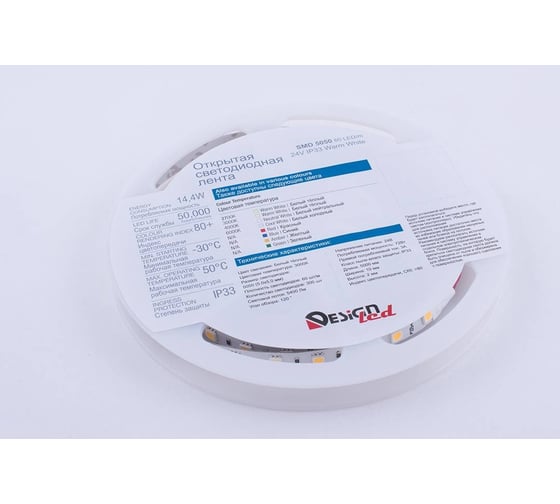 Светодиодная лента DesignLed DSG 5050 WW 60L-V24-IP33, 2700 K, 300 LED, 14.4W/m, LUX DSG560-24-WW-33