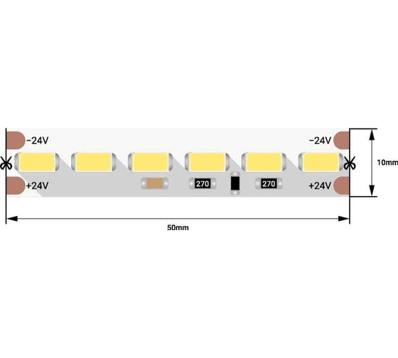 Светодиодная лента DesignLed DSG 5730 W 120L-V24-IP33, 6000 K, 600 LED, 26,8W/m, 5000*15*2 mm DSG7120-24-W-33