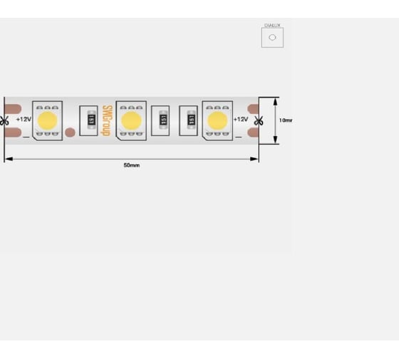 Светодиодная лента SWG 14,4 Вт/м SMD5050, IP68, Теплый, 24В, 3М SWG560-24-14.4-WW-68-M 1
