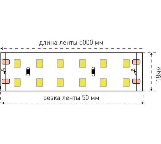 Светодиодная лента SWG 19,2 Вт/м SMD3528, 24В, IP20, Холодный, 3М SWG3240-24-19.2-W-M