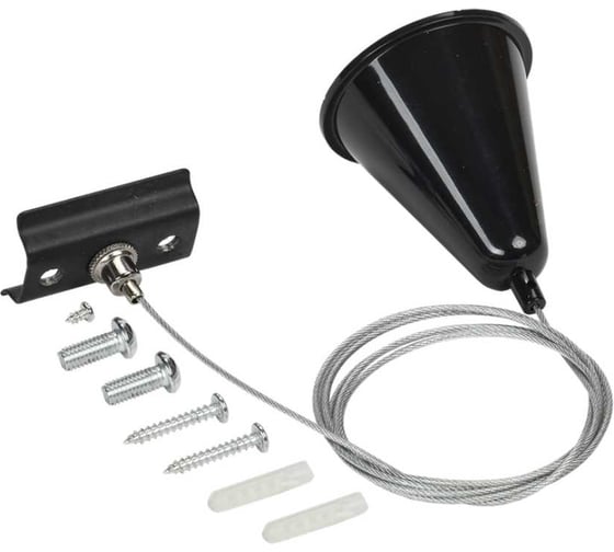 Комплект подвеса для шинопровода IEK Lighting с тросом 1,5м, черный LT-SO0D-KPT-D15-K02 1