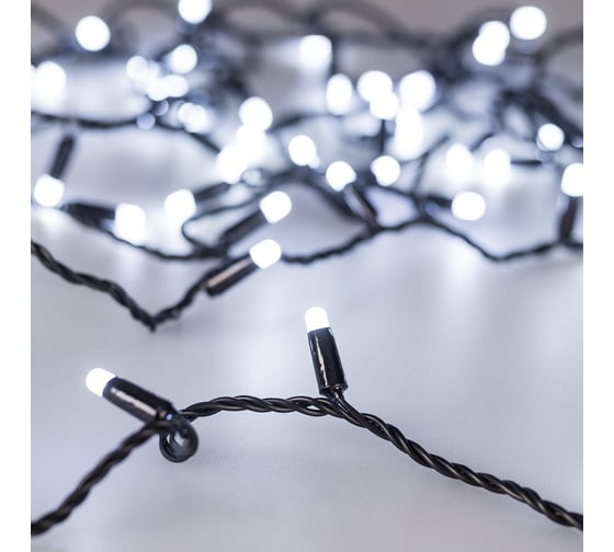 Светодиодная гирлянда Ardecoled ARD-STRING-CLASSIC-1000-BLACK-100LED-MILK-PULSE White Ardecole 031652