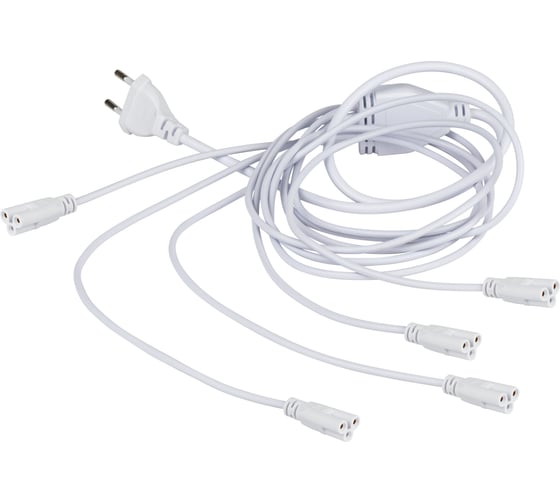 Сетевой разветвитель для фитолампы ЭРА FITO 5х IEC C5 (3pin), 2 м, для подключения 5 светильников Б0059055