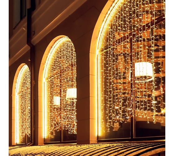 Светодиодная гирлянда Ardecoled ARD-CURTAIN-CLASSIC-2000x9000-CLEAR-2200LED-WATERFALL White (230V, 180W) 024876