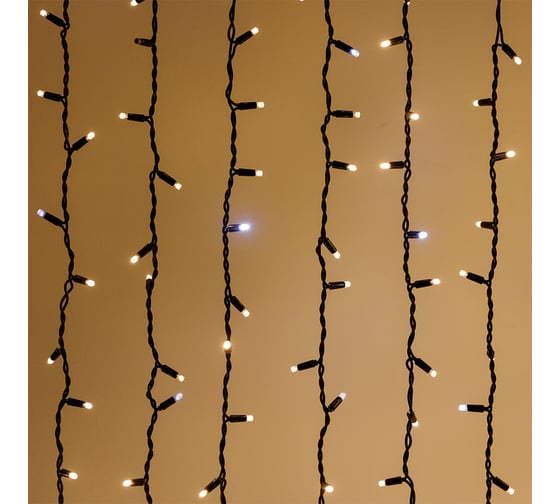 Светодиодная гирлянда Ardecoled ARD-CURTAIN-PRO-2000x3000-BLACK-760LED-FLASH WARM/WHITE (230V, 70W) 026059