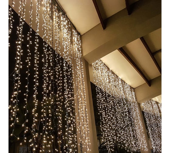 Светодиодная гирлянда Ardecoled ARD-CURTAIN-PRO-2000x3000-BLACK-760LED-FLASH WARM/WHITE (230V, 70W) 026059